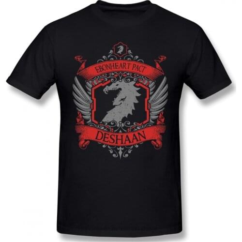 Ebonheart Pact Black TShirt The Elder Scrolls Khajiit Tamriel Game Homme T-Shirt Tees Pure Cotton Oversized Short Sleeve