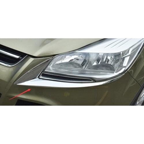 Chrome Headlight Cover FOR Ford Escape Kuga 2013-2016 Head Light Accessories Trims