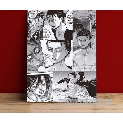 Canvas Anime Eren Jaeger Attack on Titan Pictures Home Decoration Paintings Poster HD Prints Wall Art Modular Living Room Framed