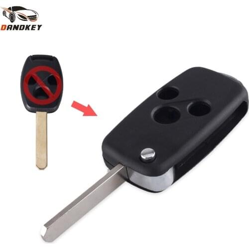 Dandkey 3 Buttons Fob For Honda Accord Crv Civic Odyssey Pilot Modified Flip Folding Control Remote Key Shell Case key shell