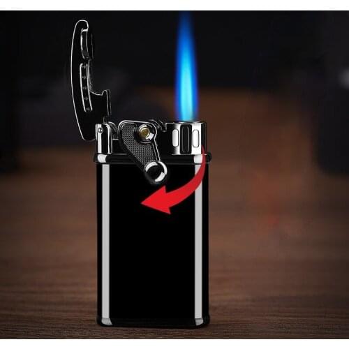 Rocker Arm Straight Into The Lighter Personality Creative Electronic Windproof Inflatable Lighter Men Gift Tobacco Accessories