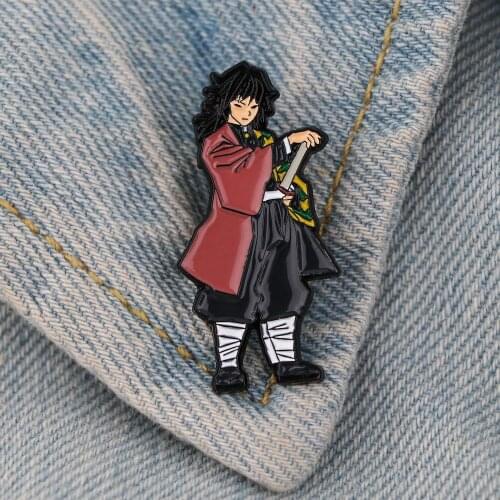 LT1153 Japanese Anime Demon Slayer Enamel Pin Badge Kimetsu No Yaiba Manga Collar Lapel Pin for backpacks Icons Jewelry Gifts