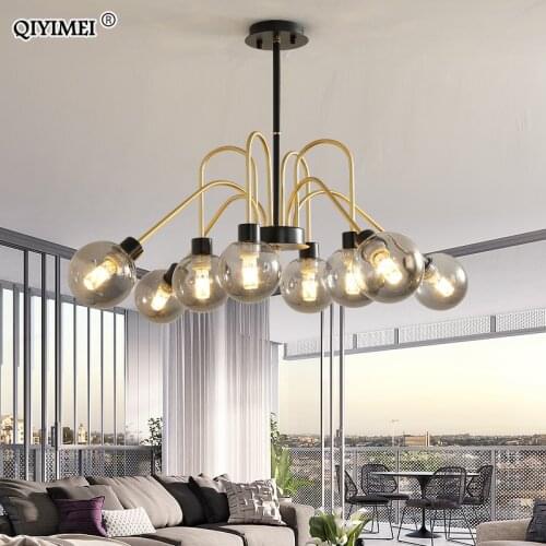 New LED Modern Chandelier Lights Living Room Bedroom Kitchen Lighting Fixture Surface Mounted Gold Black Lamp Adjustable Height
