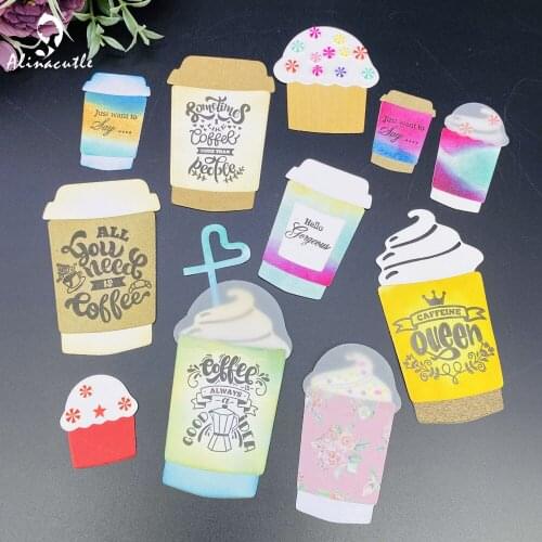 Alinacutle Metal Cutting Dies Cut Different Size Coffee Cup Scrapbooking Paper Craft Handmade Album Card Punch Art Knife Dies