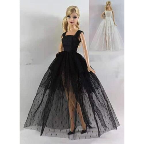 Fashion White Black Lace Dress for Barbie Doll Clothes Outfits Princess Evening Party Gown 1/6 BJD Accessories Kid Dollhouse Toy