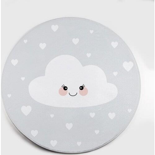 Cartoon Polar Bear Gray Cloud Cat Flamingo Bedroom Living Room Crystal Velvet Round Hanging Basket Carpet Climbing Mat