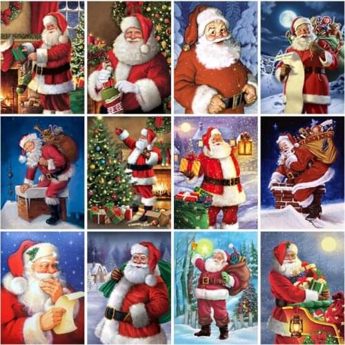 DIY Santa Claus 5D Diamond Painting Full Square Drill Cross Stitch Cartoon Diamond Embroidery Handmade Wall Art Home Decor Gift