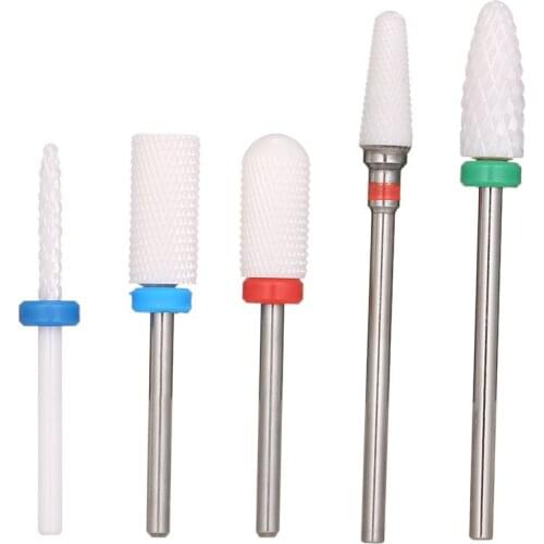 5 Pcs Professional Ceramic Nail Drill Bits Set Manicure Pedicure Nail Art Tool for Nail Polish Nail Kit for Best Seller
