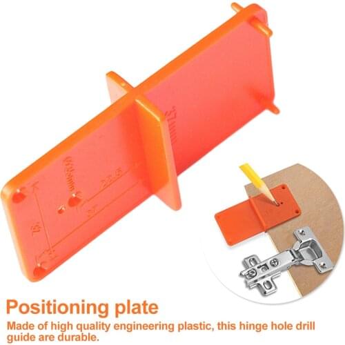 ABS Hinge Hole Drilling Guide Locator Woodworking Tools Hole Opener Template Door Installation Jig Cabinets DIY Tool