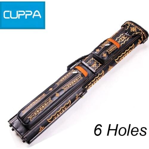 New Arrival Cuppa 6 Holes Pool Cue Case 1/2 Pool Billiard Cues Cases PU Billiard Accessories Embroidery Color China