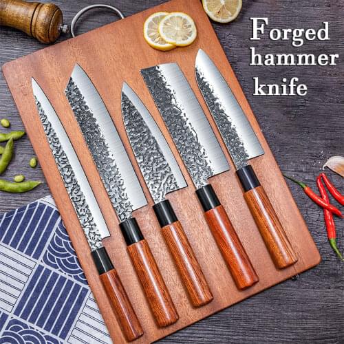 Forged Meat Cleaver Knife Salmon Fish Filleting Knives Professional Japanese Chef Knife slicing Kitchen Knives Set