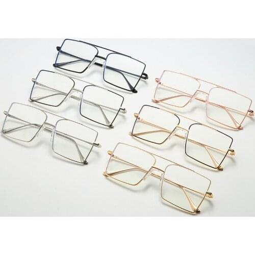 Fashion Square Glasses Frames Women Brand Designer Ladies Meta Eye Glasses Frames Men Eyeglasses Light Weight Optical Frames