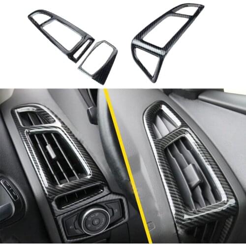 CITALL Carbon Fiber Plastic Dashboard Air Vent Outlet Cover Trim Fit For Ford Focus 2012 2013 2014 2015 2016 2017