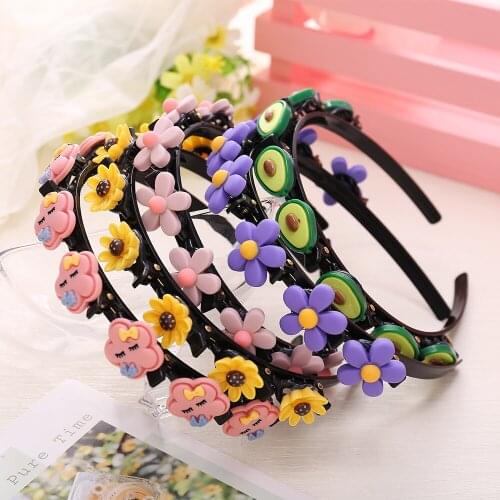 Flower Double Layer Hair Clip Hairbands Fashion Cute Plastic Braided Headband New Knitting Women Girls Headwear Hair Accessories