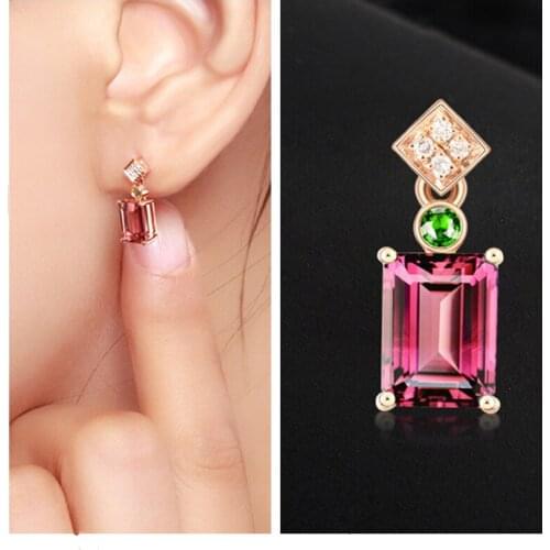 Luxury Crystal Red Drop Earrings Female Rose Gold Party Accessories Girl Trendy Silver 925 Sterling Earring For Women Jewelry