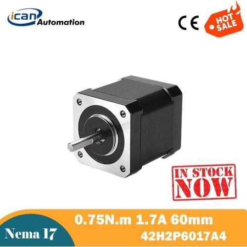 ICAN Stepper Motor Nema17 40mm 1.7A 75Ncm length60mm 42H2P6017A4 Step Motor For 3D-Printer