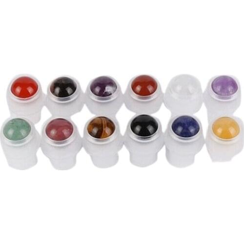 10Pcs Natural Gemstone Roller Ball Fit for 5Ml 10Ml Glass Perfume Essential Oil Roll on Bottles