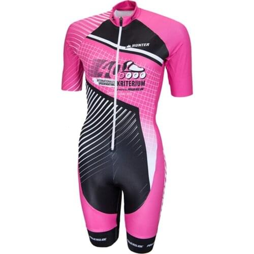 Powerslide Men Cycling Skinsuit Pro Team Pink Jumpsuit Outdoor Triathlon Sportswear Running Riding Classic Monkey Bike Body Suit