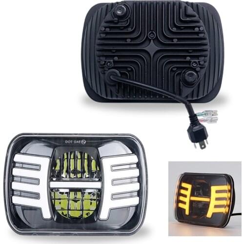 5X7 Inch 7X6 Inch Projector LED Headlight DRL for Chevrolet Jeep Cherokee XJ Toyota Tacoma & 88-95 Pickup 1