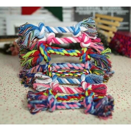 Pets Dogs Supplies Pet Dog Puppy Cotton Durability Chew Knot Toy Durable Braided Bone Bite Rope Outdoor Traning Funny Toys Tool
