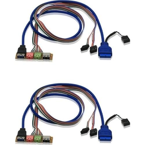 USB 2.0+ 3.0 Port Chassis PC Computer Case Audio Front Panel Replace Cable 70cm,2 PACK
