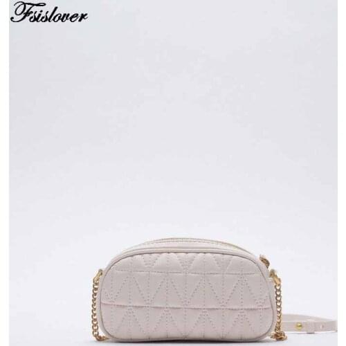 Gold Metal Chain Pu Leather Retro Woman Shoulder bag Small Shell Bag Top Quality Luxury Brand Crossbody Bag for Woman 2021
