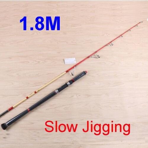 Sunboen 1.8m 2.1m Slow Jigging Ocean Boat Fishing Rod Bait Weight 80 - 200g Tip Dia 3.3mm Handle 43cm Long 136cm Packed Length