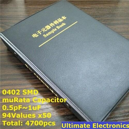 0402 Japan muRata SMD Capacitor Sample book Assorted Kit 94valuesx50pcs=4700pcs (0.5pF to 1uF)