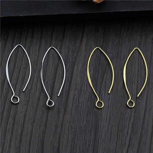1pair Fashion 925 Sterling Silver Earring Hooks Simple Silver Earbob Wire Hook Components DIY Women Jewelry Findings Supplier