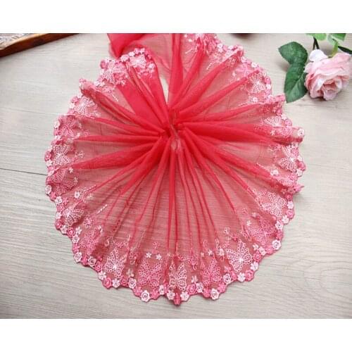 10Meters High Quality Beautiful Lace Ribbon Tape Mesh Tulle 20.5cm Width Trim DIY Embroidered For Sewing Decoration