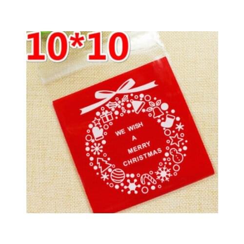 1000pcs=10Bag self-adhesive Candy Bags 4 Types Christmas Santa Claus Snowman Gifts Cookie bags For Kids Birthday Party Toys