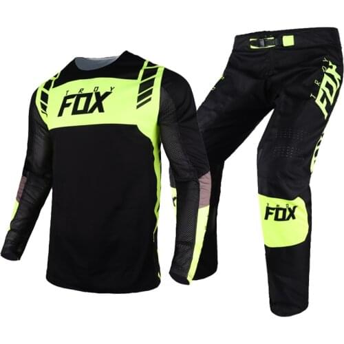 2021 Troy Fox MX ATV Flexair Mach Gear Set Motorbike Downhill Bike Offroad Mens Jersey Pants Motocross Motorcycle Racing Suit