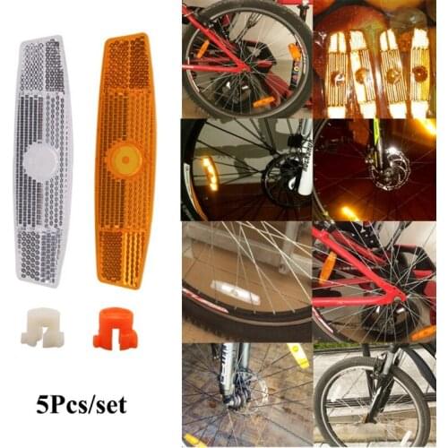 5pcs/set Bike Bicycle Spoke Reflector Safety Warning Light Safety Wheel Rim Reflective Lamp Mount Vintage Clip Tube Reflector