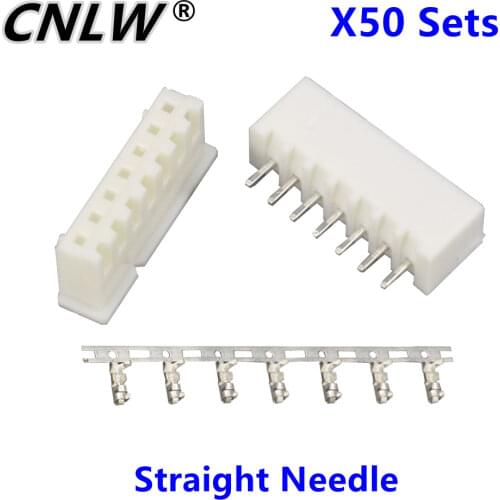 50 Sets/Kit XH2.54-7P 7 Pin Straight Needle Spacing 2.54mm Connectors Male and Female Plug + Terminals