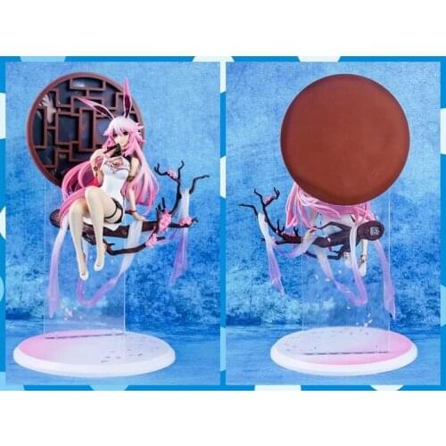Anime Game Figure Beautiful Girl MmiHoYo3 Yae Sakura Cheongsam Sitting Posture Model Sexy Girl Boxed Figure