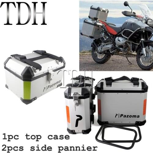 Capacity Motorcycle Topcase Side Pannier Boxes Mounting Rack Trail Trunk Saddlebag for Triumph V-Storm Bandit BMW 650 R1200 F800