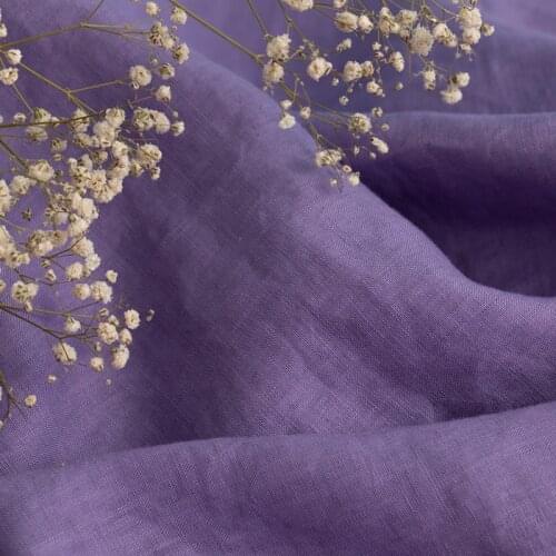 Quality flax fabric Gouache violet tissu Fashion gown, dress, trousers, shirt and jacket patchwork