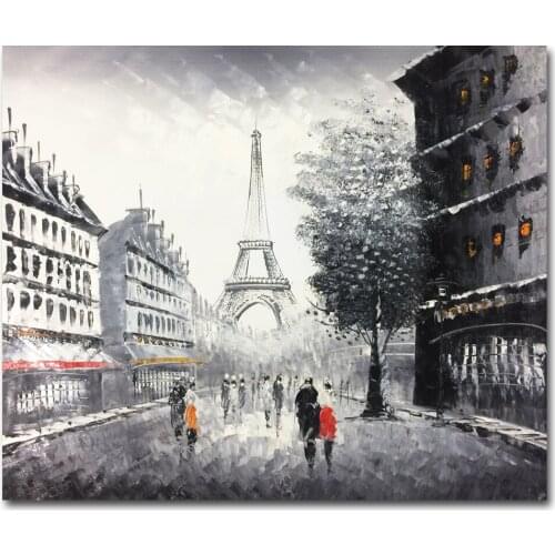 Paris Oil Paintings Canvas Wall Art Painted by Hand EiffelTower Pictures for Living Room Paris Art for Wall Canvas Home Decor