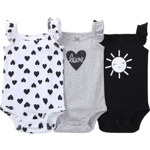3PCS/LOT Newborn Infant Baby boy girls rompers Summer Sleeveless 100% Cotton High Quality Novel bebe Baby boy clothes