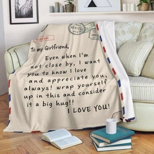 Envelope Blanket Express Love To My Family Daughter Son Wife Funny Character 3D Print Flannel Blanket Home Bed Textiles