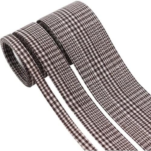 5 yards Grey Check Embossed Strip Hairband Ribbon Handmade Bowknot Hair Accessories Hairpin Material Accessories