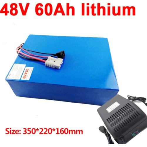 GTK 48V 60AH lithium ion battery BMS li ion battery for 3000w AGV scooter bike Tricycle inverter golf cart boat + 10A Charger