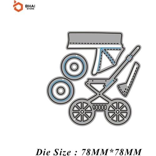Metal Cutting Dies Baby Carriage Cart Stencils For DIY Scrapbooking Cards Decor Craft Embossing Paper Card Die Cut 2021