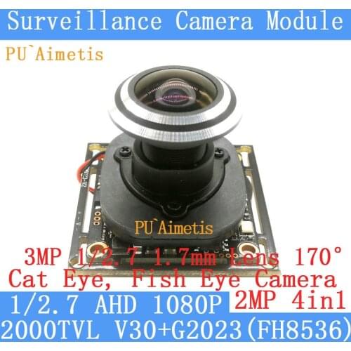 PU`Aimetis 4in1 2MP 1920*1080 CCTV AHD 1080P mini Camera Module 1/2.7 2000TVL 360 Degree Fisheye Panoramic Surveillance Camera