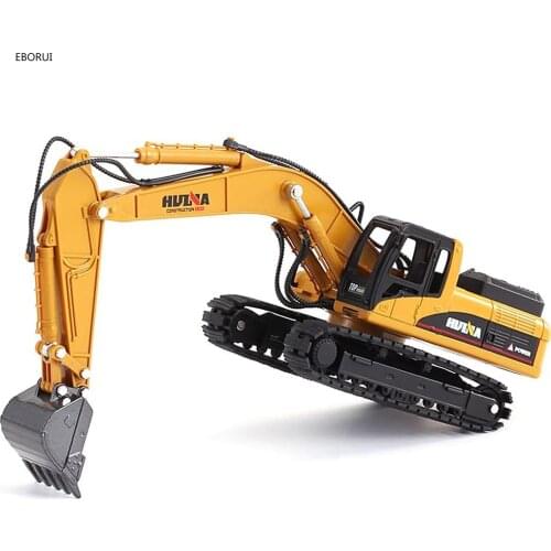 EBORUI HuiNa 1:50 Scale Excavator Model Diecast Crawler Excavator Construction Vehicle Car Models Toys for Kids
