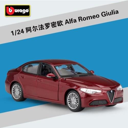 Bburago Diecast 1:24 Romeo Giulia alfa Red Blue Sport Car Static Simulation Alloy Model Car