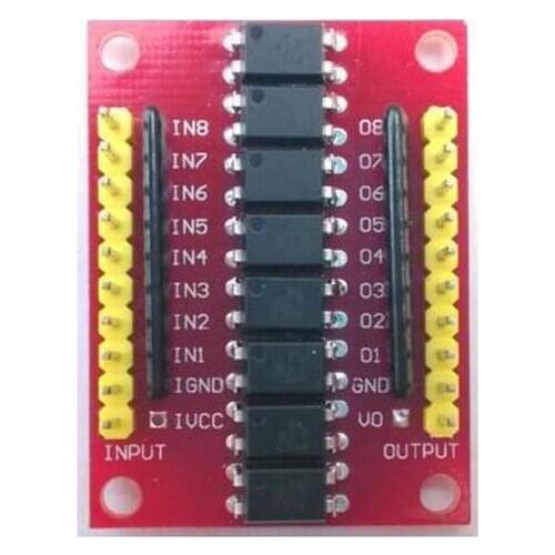 8-Channel Optocoupler Isolation Module/ 3/5/12/24V Positive Phase Amplification