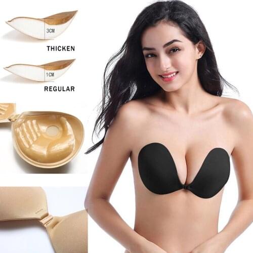 Adhesive Invisible Bra Silicone Strapless Women Bra Sticky Bralette Underwear Lingerie Super Push Up Bra Non Slip Plus Size Bras