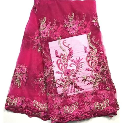 Latest High Quality African Tulle Lace Fabric 2021 French Lace Fabric For Wedding African Lace Material With Beaded M3121