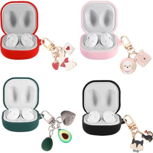 Silicone Earphone Case For Samsung Galaxy Buds Live Soft Wireless Headphone Bluetooth Protective Cover Box With Key Chain